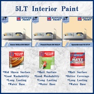 5 Liter Nippon Paint For Interior Wall Paint（Satin Glo / Easywash / Super Matex）OW 1002 P / OW 1022 