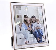 White & Rose Gold Metal Photo Frame (8R)