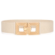 XZQTIVE Straw Woven Elastic Stretch Belts for Women, Wide Boho Braided Dress Belts with Vintage Styl