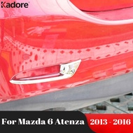 Car Rear Bumper Fog Light Lamp Cover Trim For Mazda 6 Atenza 2013 2014 2015 2016 Chrome Car Tail Foglight Bezel Trims Accessories