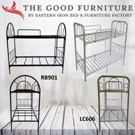 [TheGoodFurniture] 双层单人铁床 Double Deck Metal Bed. Heavy Duty Double decker. Single size bed. Budget cheap warehouse pricing. Economy and space saving for 2 pax. *FAST DELIVERY*