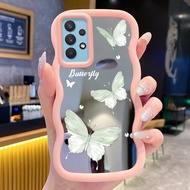 HIJAU Casing For Samsung A32 A31 A33 5G Case Casing Butterfly Bright Green Pattern HP Cesing Macaron