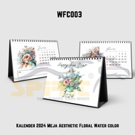 2024 AESTHETIC FLORAL WATER COLOR DESK CALENDAR OFFICE WORK DESK DECORATION