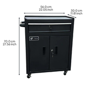 Metal Tool Cabinet Sturdy Rolling Tool Chest Drawer Organization Lockable Storage Cart for Workshop 
