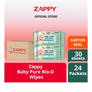 Zappy Baby Pure Unscented Biodegradable Wipes 30 Sheet (6 Packets or Carton Deal)