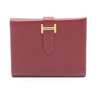 【二手】愛馬仕 (HERMES) Bearn Compact Rouge H 女士雙折錢包，小牛皮款
