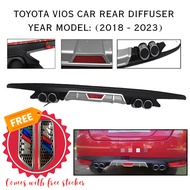 CP 2018 2019 2020 2021 2022 2023 TOYOTA VIOS DIFFUSER (CURVE) Car Rear Bumper Diffusers Lip Spoiler 