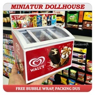 BARUUUU!!!!!!!!!!!!!!!! PAKET HEMAT MINIATUR FREEZER ICE CREAM & 12 PCS DOLLHOUSE ICE CREAM WALLS , 