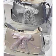 y2k Asian Culture Millennium Hot Girl y2k Bag Sweet Ballet Style Bow Handbag Fashion Lace Shoulder N
