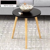 Ikloo nordic side table small wood coffe table laminated 40*41cm yellow black