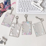 AUGUSTINA Acrylic Photocard Holder, 2.7x4.1 Inch with Keychain Photo Card Case, Picture Display Stan