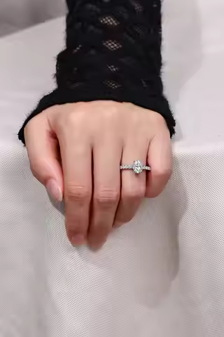 Custom Lab Grown Diamond Wedding Ring 9K 14K Gold 0.5ct to 3ct VVS Clarity D Color Engagement Annive