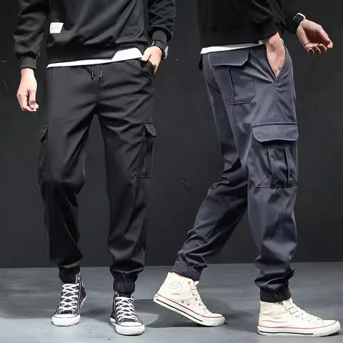 Men's Outdoor Cargo Pants Spring Autumn Multi-Pocket Harem Pants Fashion Loose Plus Size Jogger Pant