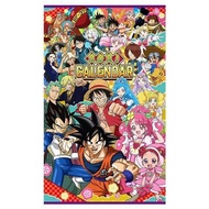 (免運費)動漫大集合 Mix 日版 家居 壁掛 月曆 直式 掛牆 日曆 2021 年曆 龍珠 比達 美少女戰士 海賊王 數碼暴龍 鬼太郎 (日本假期) (清貨特價)