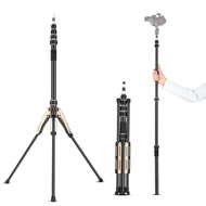 Sprcsg 222cm/87.4in Portable Tripod Stand Video Light Carbon Fiber 5-section Adjustable 3kg/6.6lbs L