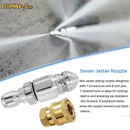 TIOMNV56H4 Pressure Washer Jetter Nozzle, 1 Forward Jet + 6 Rear Jets Stainless Steel + Brass Sewer 