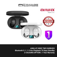 AIWA AT-X80E TWS EARBUDS /LCD DISPLAY/1.5HR PLAYTIME 70 DAYS STANDBY/WHITE/BLACK/1YW