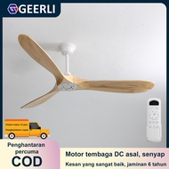 Kipas siling 60 inci, kipas siling tanpa cahaya kayu pepejal berkuasa tinggi, ruang makan dan kipas 