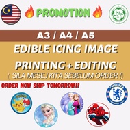 (A3/A4/A5) Custom Edible Icing Image Printing + Edit [Halal] Icing Image for cake