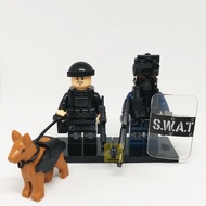 Compatible with Lego SWAT SWAT Force Dog Trainer Military Series Assembling Educational Building Block Minifigure Children's Toys