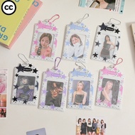CC Splash ink Star 3inch Photocard Holder With Chain Idol Photo Protective Case Credit ID Card Holde