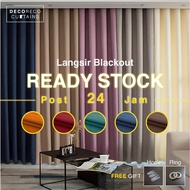 Modern Langsir Curtain 80% Blackout FREE HOOK/ FREE RING, Langsir Raya Home Deco, Deco Rumah