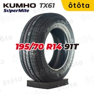 Lốp ô tô Kumho Super Mile TX61 – 195/70 R14 91T – Chính Hãng BH 5 năm (195/70R14 195 70 R14)