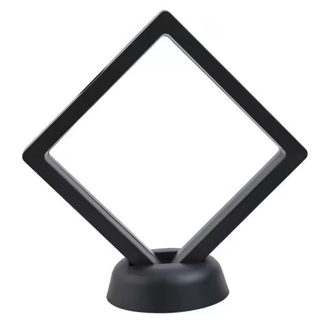 3D Coin Frame Decoration Display Exhibiting Holder Plastic Square 2pcs Stand 90*90mm Box Case Collec