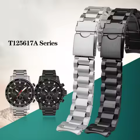 For Tissot T125 Speed Dare 1853 Stainless Steel Watch Strap T125617A Black Samurai Precision Steel W