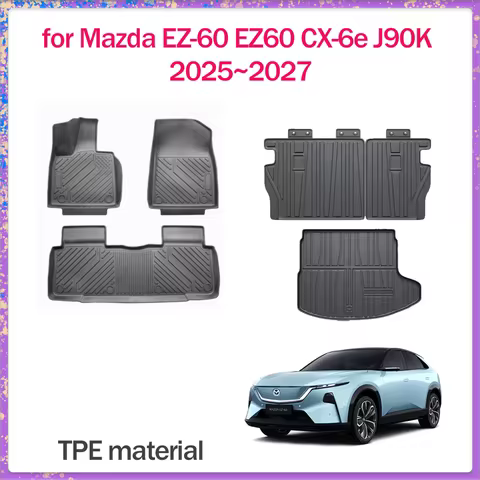 Car Floor Mat for Mazda EZ-60 EZ60 CX-6e J90K 2025~2027 TPE Foot Interior Liner Waterproof Trunk Pad