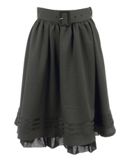 Axes Femme Japanese College Style Striped Splicing Slim Mid-Length Womens Skirt High Waist A-Line Mi