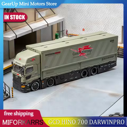 New In Stock Gcd Teckwrap Darwinpro 1:64 Hino 700 Container Trailer Truck Alloy Miniature Diecast Mo