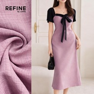 (Refine by Lovito) Elegant Dress Colorblock Texture Comfy yet Stylish Spring/summer Gray Pink Dress 