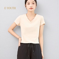 Eyouth 13106 Women's T-Shirt V-nect Short Sleeve- Soft and Comfortable Tops