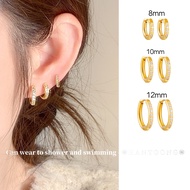 Subang Titanium Original Gold Earrings Anting Anting Perempuan Anti Karat Earring Stainless Steel 耳环