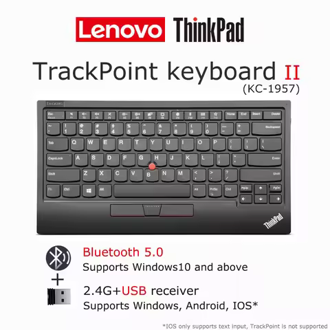 Lenovo ThinkPad TrackPoint Keyboard 2 II Dual-mode Bluetooth 2.4G Wireless Windows Android iOS For P