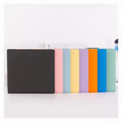 PU Leather Photo Card Macaroon Binder 3 Ring A5 Glitter Cover Kpop Polaroid Photo Album Postcard Col