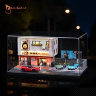 [Gamchiano] 1/64 Vehicle Model Display Case Japanese Street Diorama Diecast Wheels Display