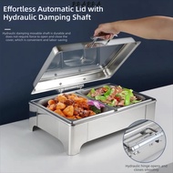 BRABRA Buffet Stove, 6/9L Stainless Steel Chafing Dish Buffet Set,  with Transparent Hydraulic Lid B