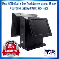 MDOT MC1800 ALL IN ONE TOUCH SCREEN MONITOR 15 INCH + CUSTOMER DISPLAY (INTEL I3 PROCESSOR)