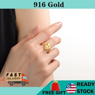 Cincin Jewelry accessories 916 gold ring Emas Korea 24k Gold Rings Women fashion ring