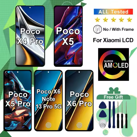 AMOLED For Xiaomi Poco X4 Pro X5 Pro LCD With Touch Display Digitizer Assembly For Xiaomi Poco X6 LC
