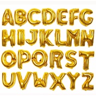 READY STOCK - 16INCH 16” ALPHABET LETTER FOIL BALLOON GOLD  belon huruf belon abjad belon birthday p