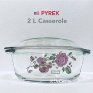 (Ready Stock )🇺🇸 Pyrex County Rose 2 L casserole USA PYREX glass casserole