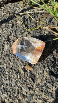 彩虹紅膠花白水晶、紅膠花水晶