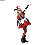 MYLITTLELASS Harley Quinn Halloween Jester Clown Joker Halloween Dress Up Costume Kids Adult