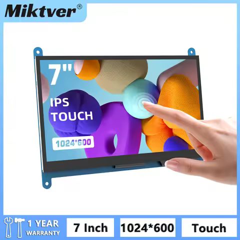 Miktver 7 Inch Capacitive Touchscreen Monitor 5-points 1024x600 HD IPS Display Support Raspberry Pi 