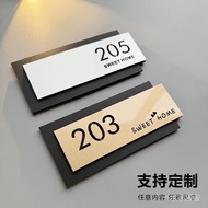 sign, Customized entrance house door number for shops, young people's style, self-adhesive sticker w