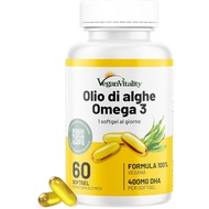 Omega 3 Vegan - High Efficiency Algae Oil, 400mg DHA per Capsule - 60 Capsules, 2 Months Supply - Om