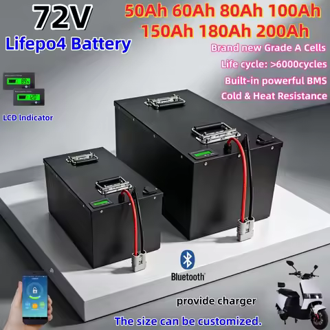 Lifepo4 72V 50Ah 60Ah 70Ah 80Ah 100Ah 150Ah 180Ah 200Ah,Original Lithium Battery for Scooter Motorcy